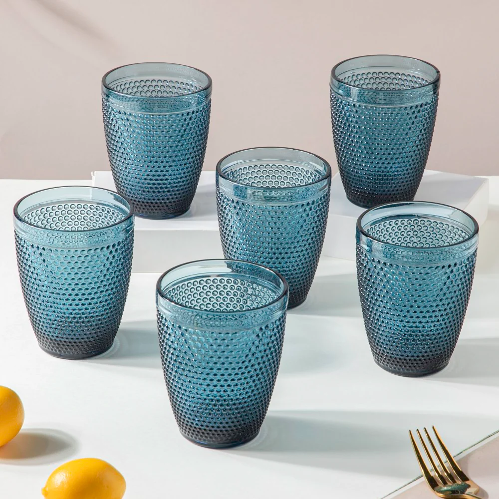 Crystal Tumbler Blue Set Of 6 250 ml - Image 3
