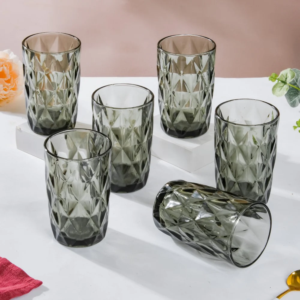 Crystal Tumbler Grey Large Set Of 6 350 ml - Image 3