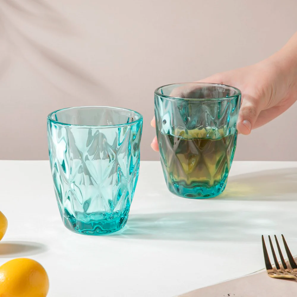 Crystal Tumbler Teal Set Of 6 250 ml - Image 2