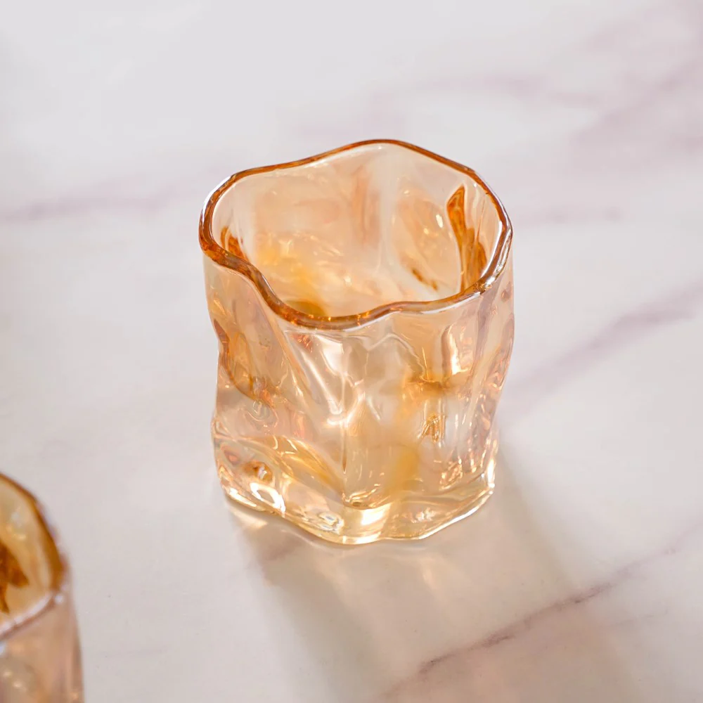 Crystal Water Glass Amber Set of 6 - Image 3