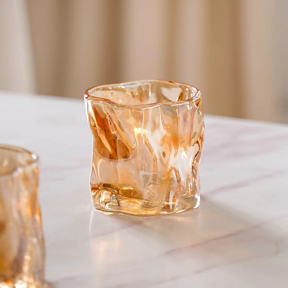 Crystal Water Glass Amber Set of 6 - Image 7