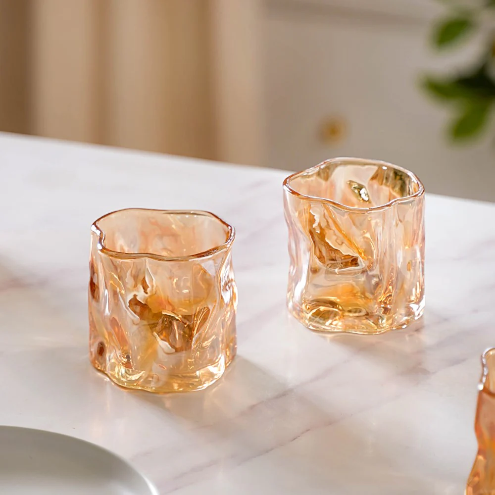 Crystal Water Glass Amber Set of 6 - Image 8