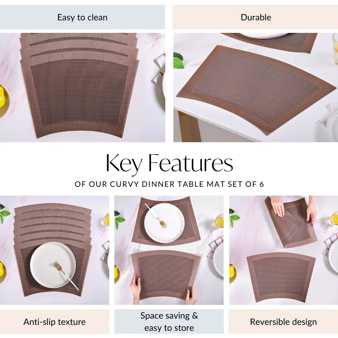 Curvy Dinner Table Mat Set Of 6 - Image 5
