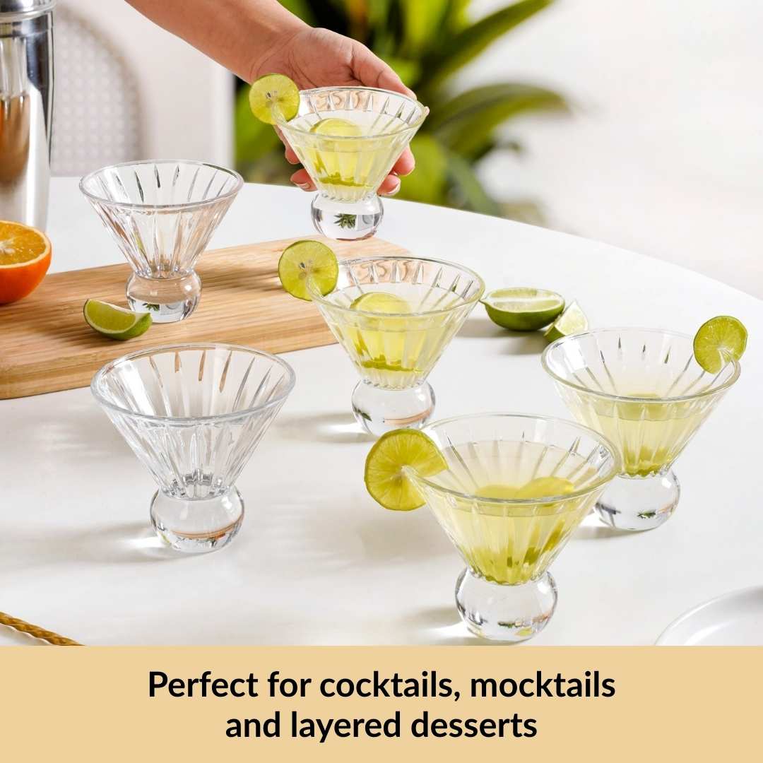 Cut Glass Ball Cocktail Glass Set Of 6 180ml - Image 6
