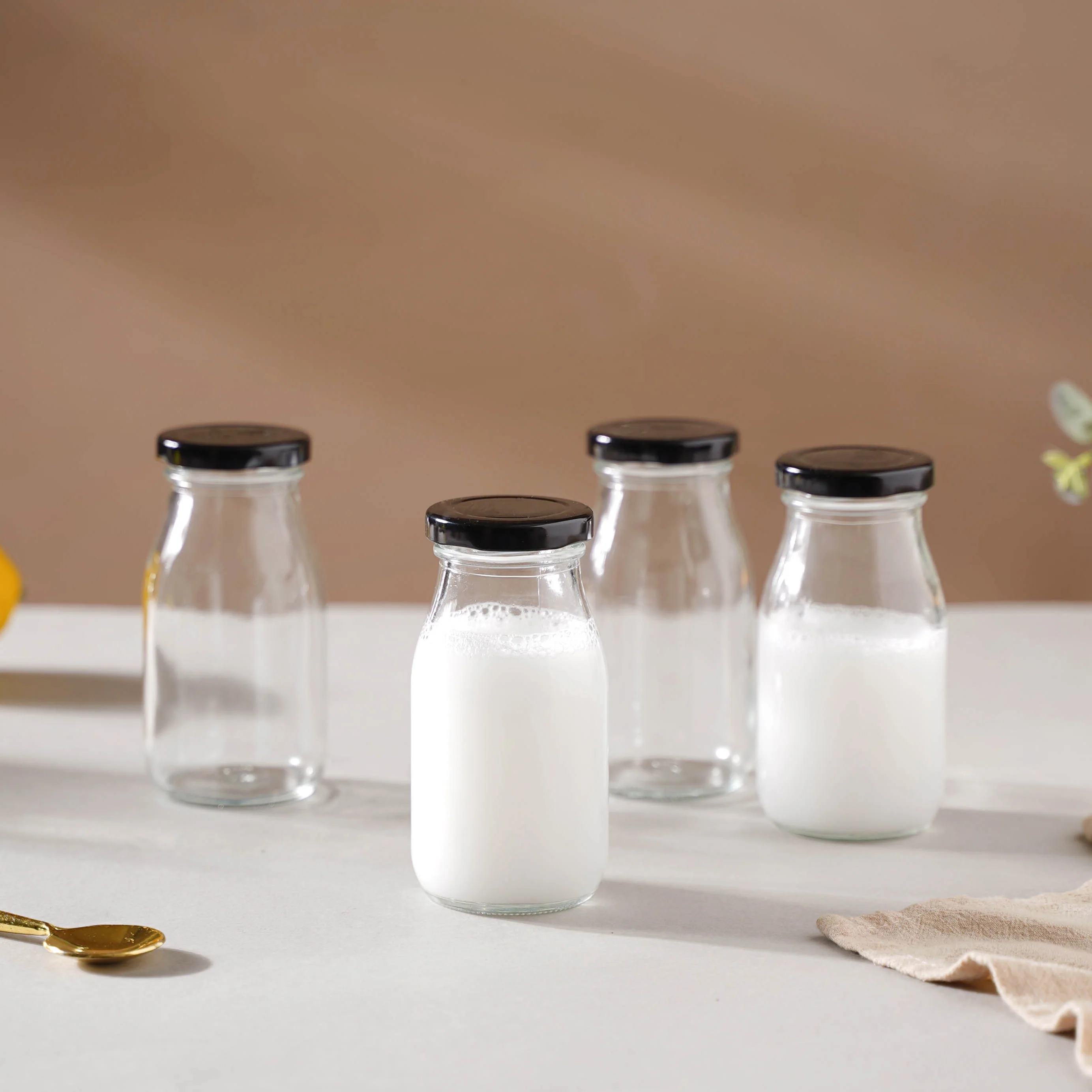 Cylindrical Milk Bottle Set of 4 - Image 7