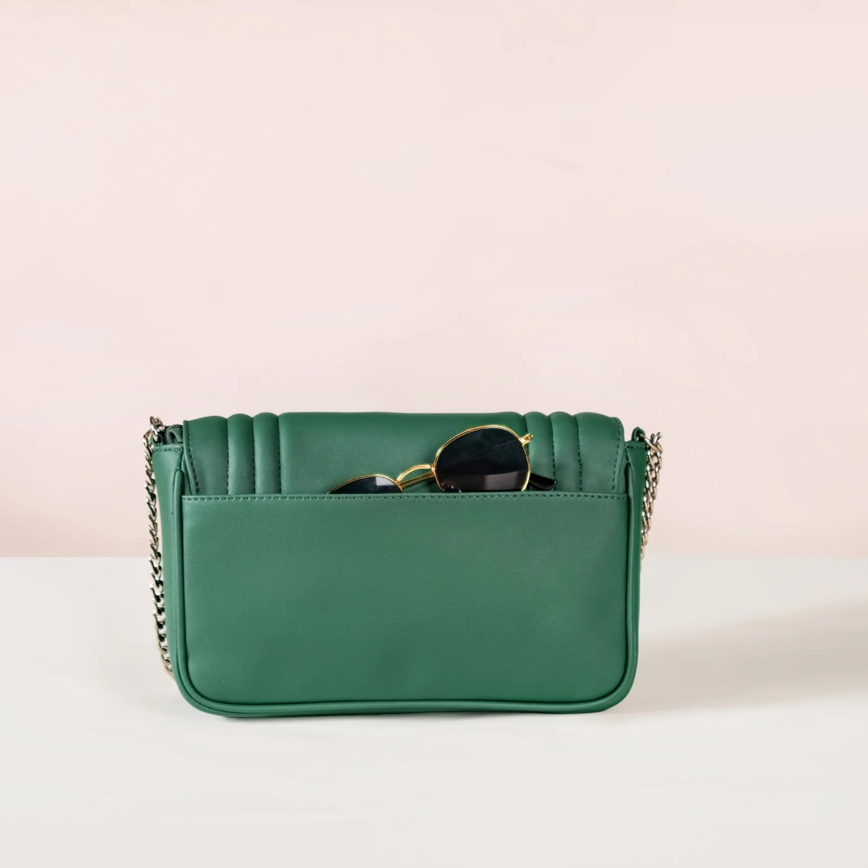 Cypress Green Cross Body Shoulder Bag With Chain - Image 10