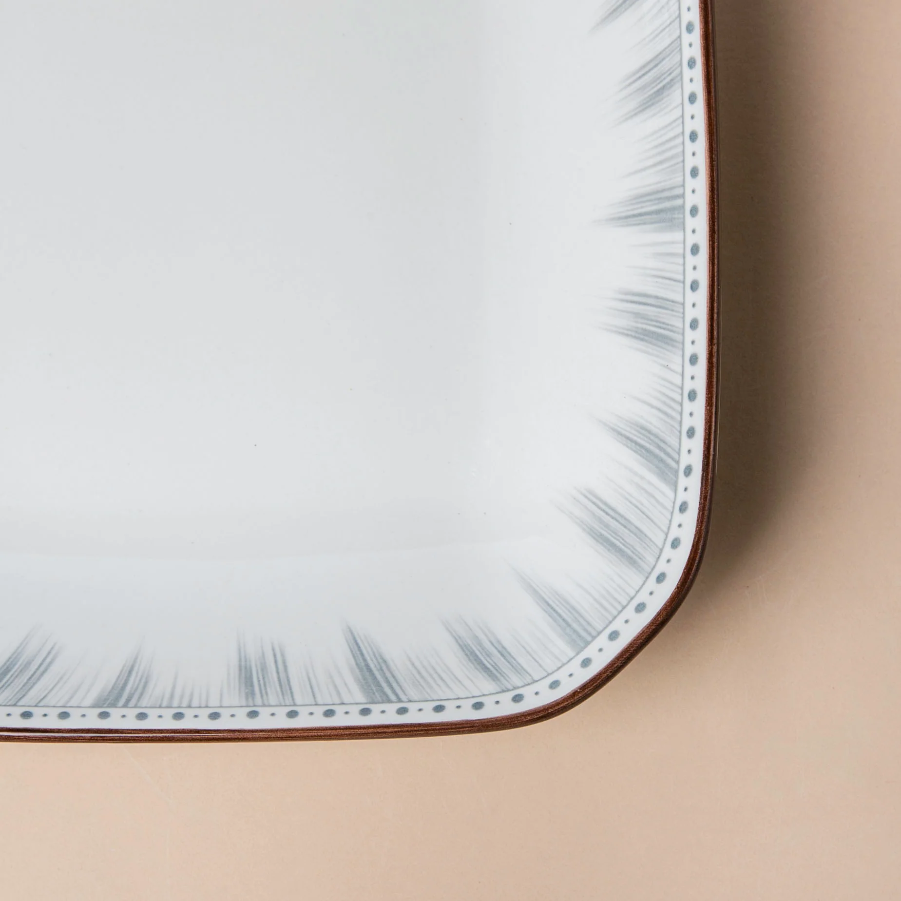 Dainty Patterned Ceramic Pasta Dish Square 7.5 Inch - Image 4