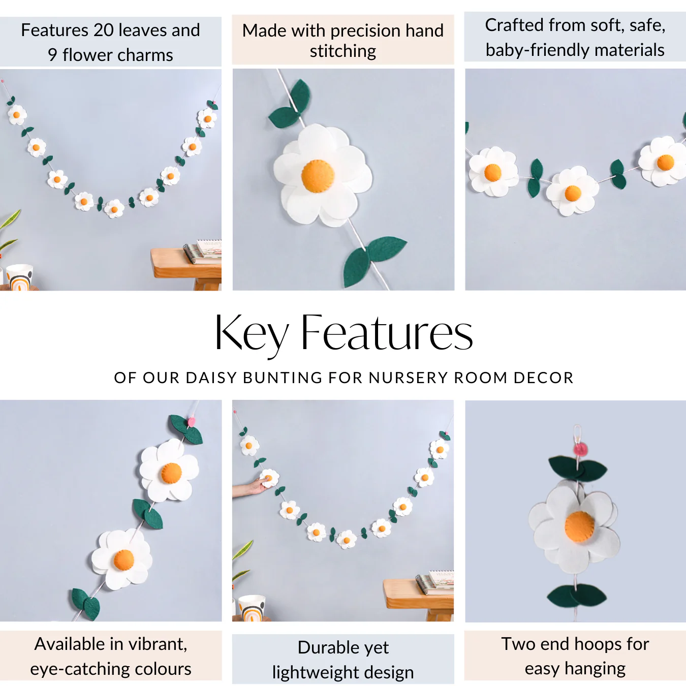 Daisy Bunting For Nursery Room Decor - Image 5