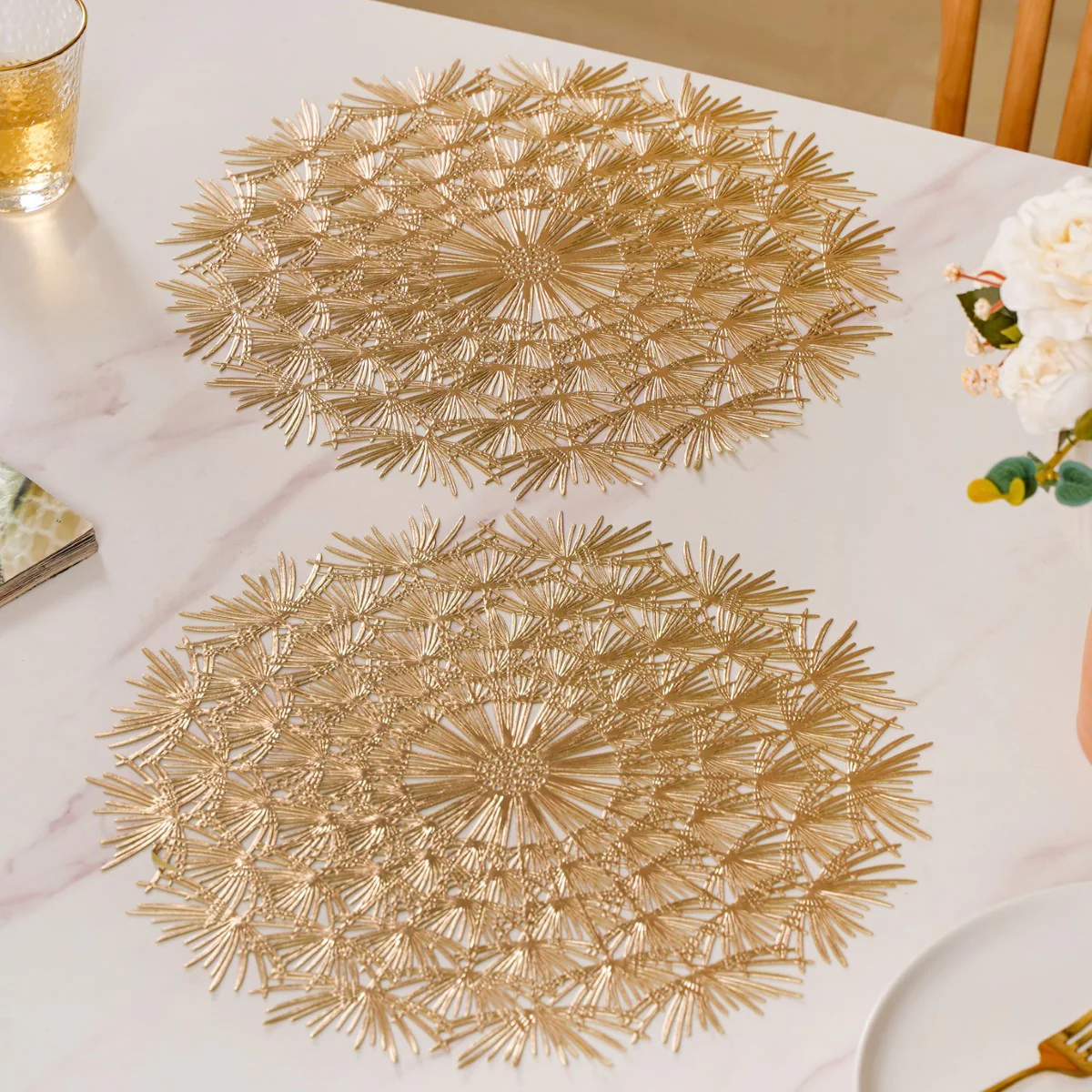 Dandelion Table Mat Set Of 6 Gold