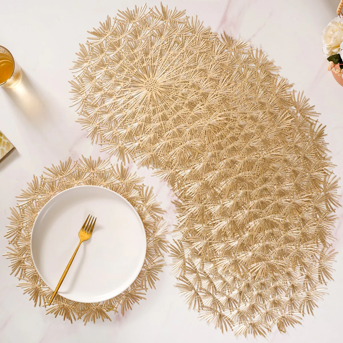Dandelion Table Mat Set Of 6 Gold - Image 6