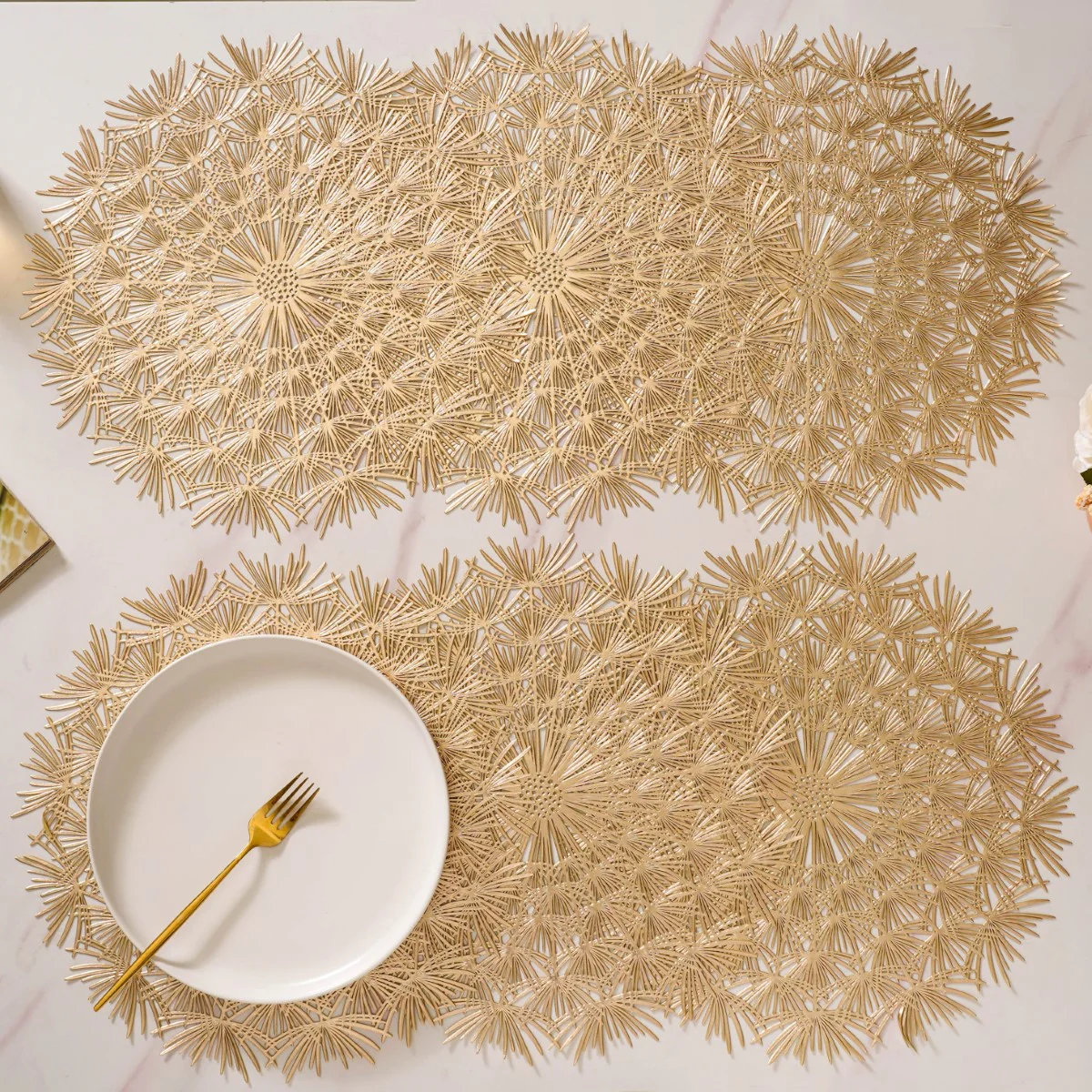 Dandelion Table Mat Set Of 6 Gold - Image 7
