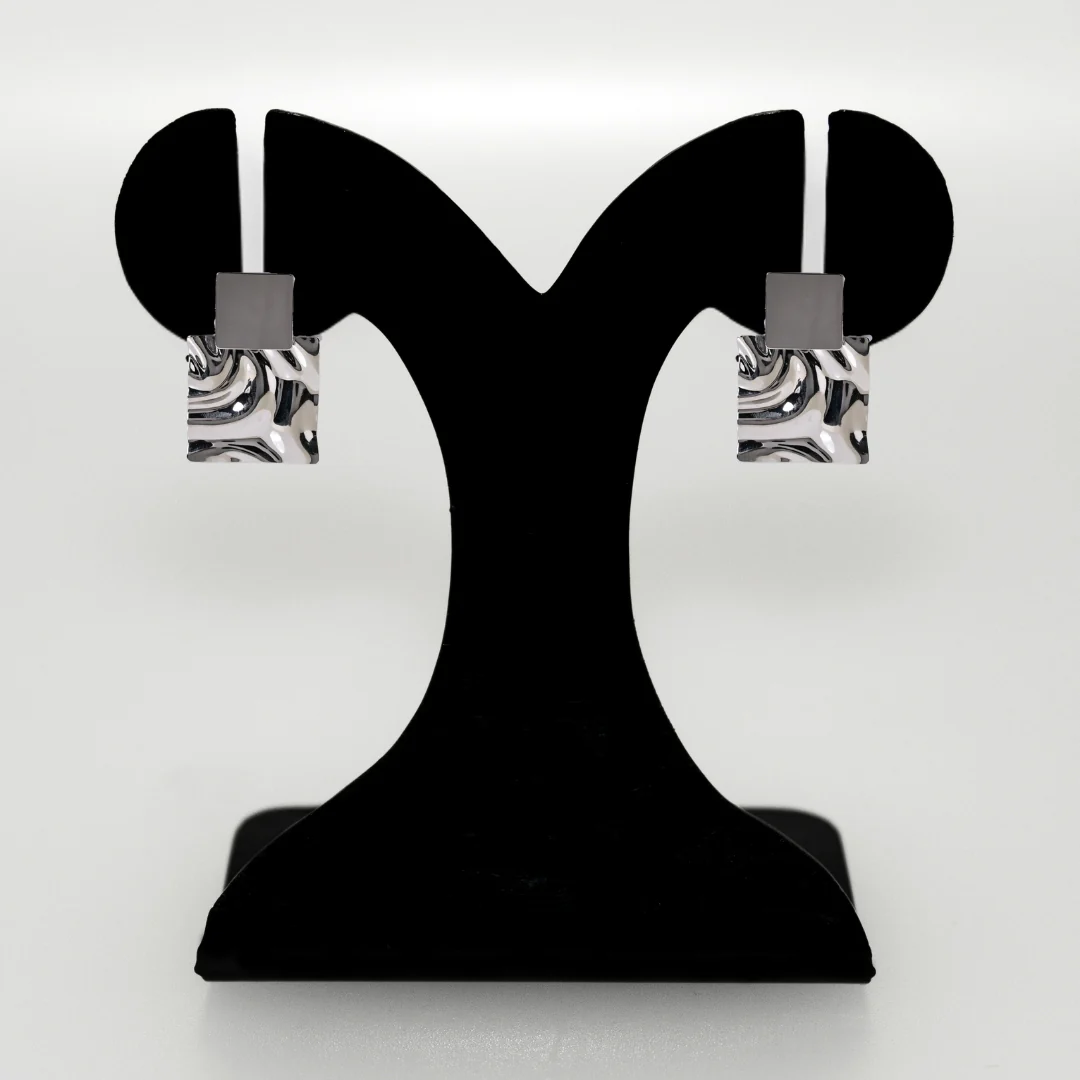 Dangling Hammered Silver Statement Earrings - Image 6