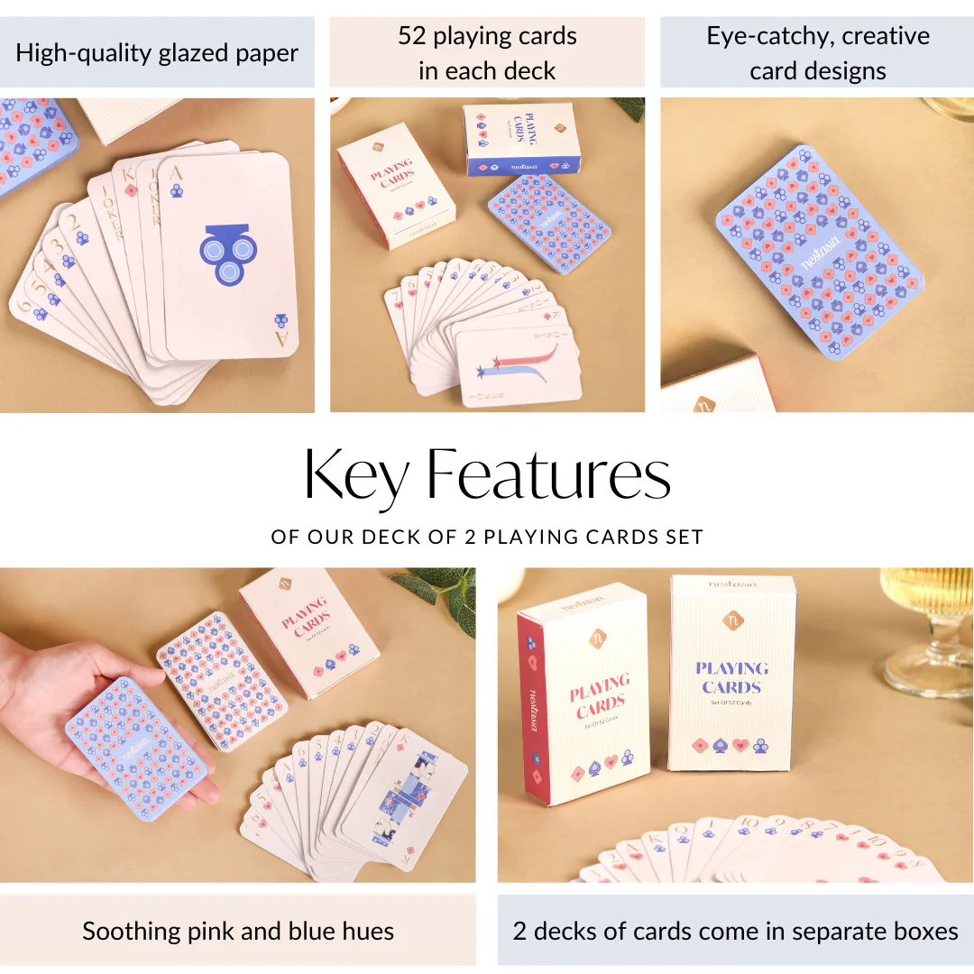 Deck Of 2 Playing Cards Set In Pink And Blue - Image 6