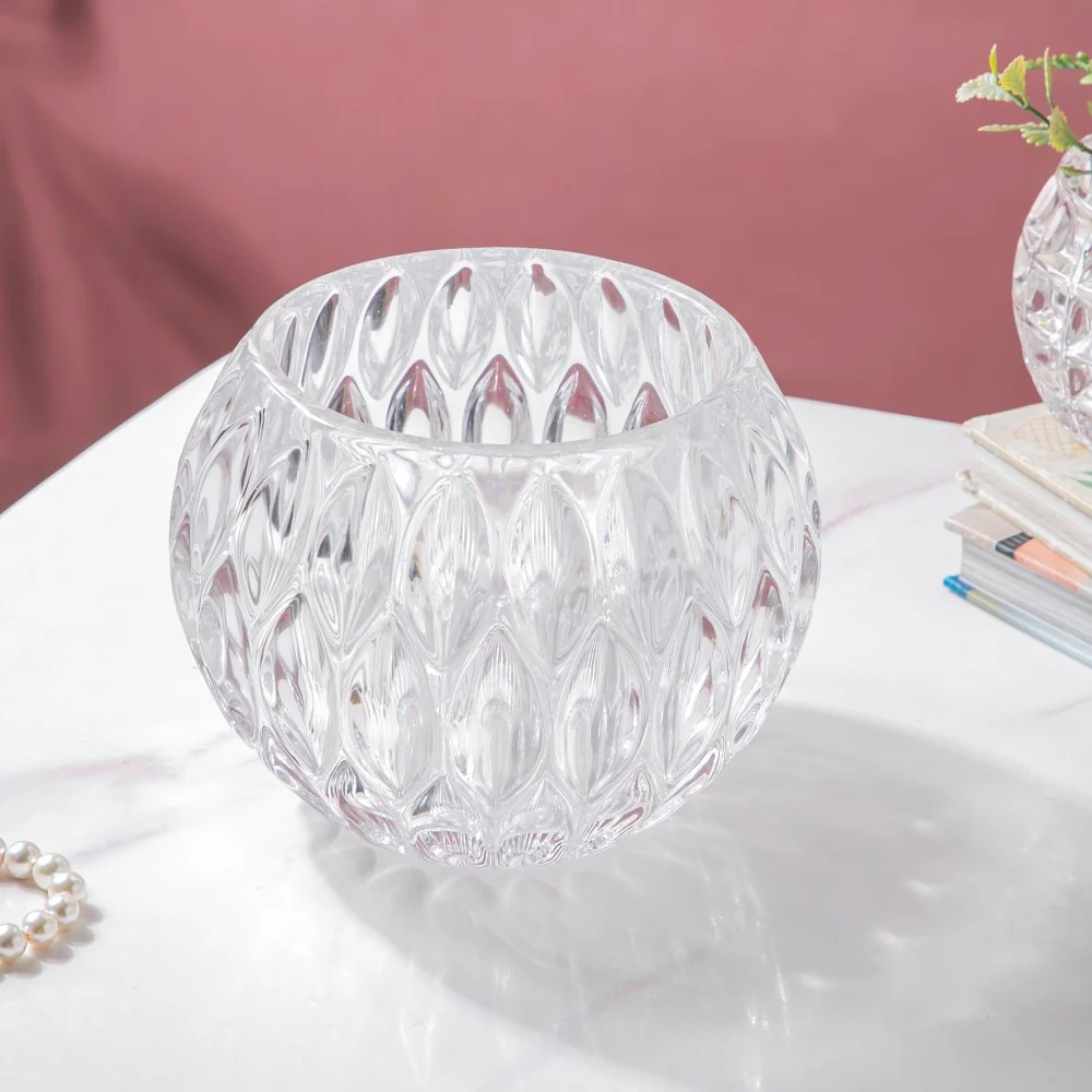 Deco Crystal Scalloped Glass Flower Vase - Image 6