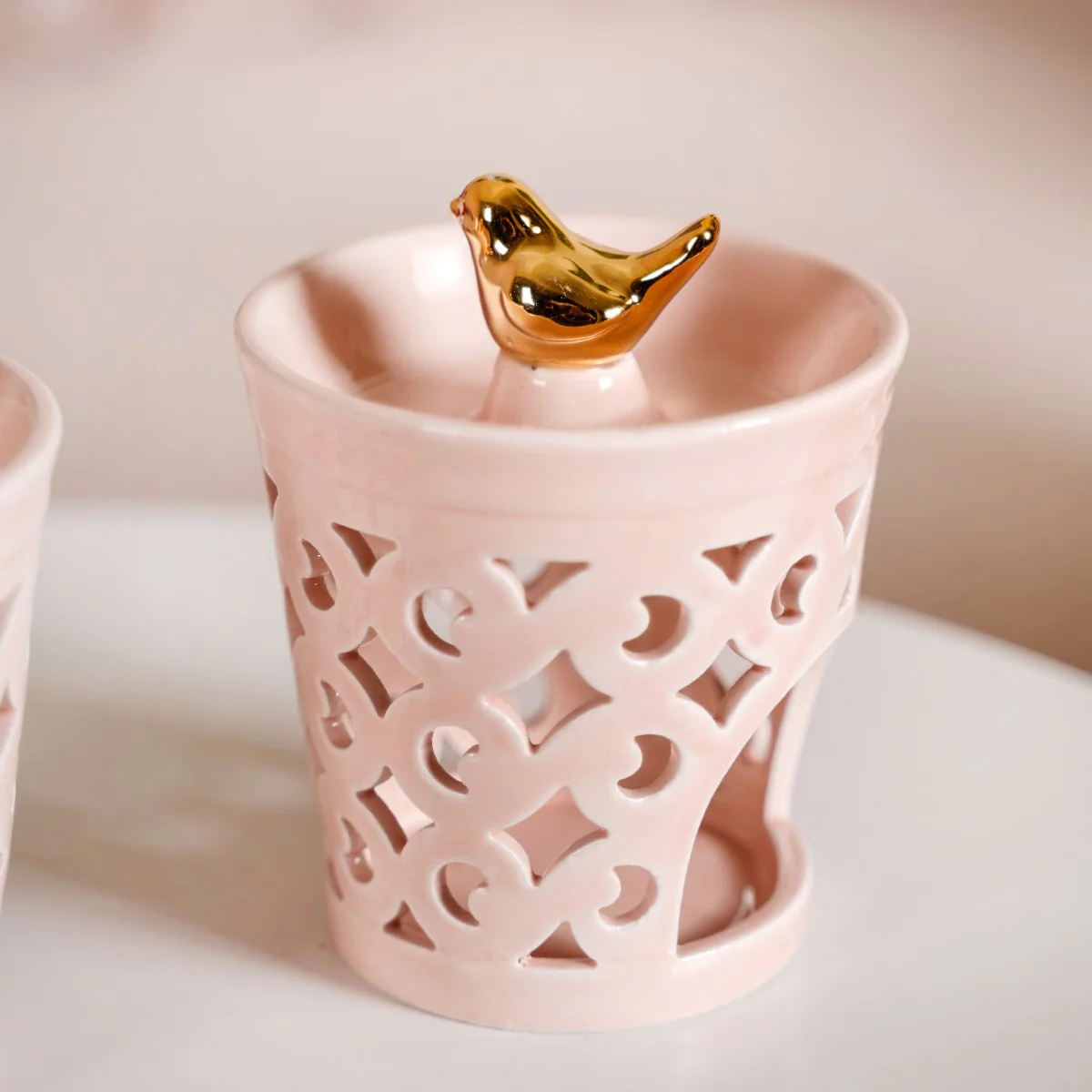 Decorative Ceramic Aroma Diffuser Set Of 2 Pink - Image 4