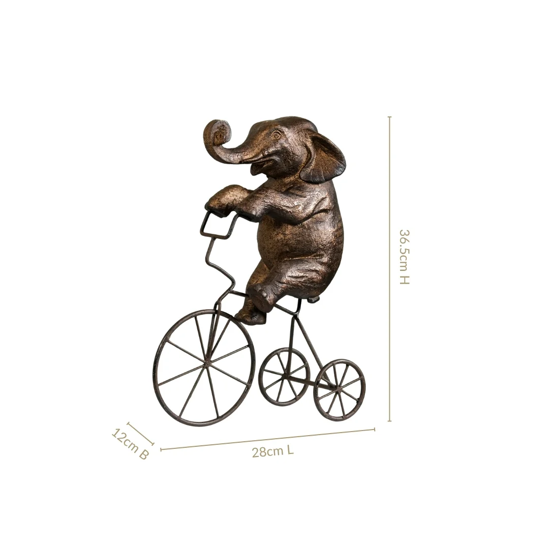 Decorative Cycling Elephant Figure - Image 4