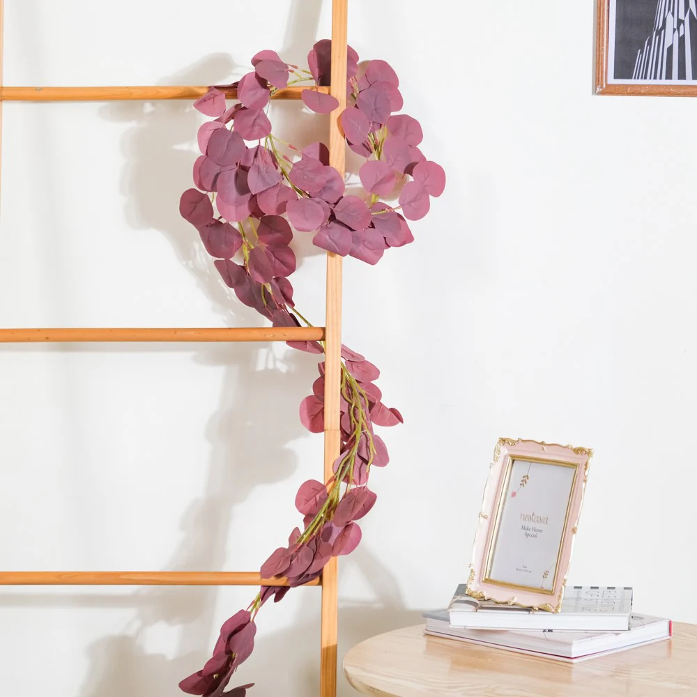 Decorative Eucalyptus Leaf Vine Purple - Image 2