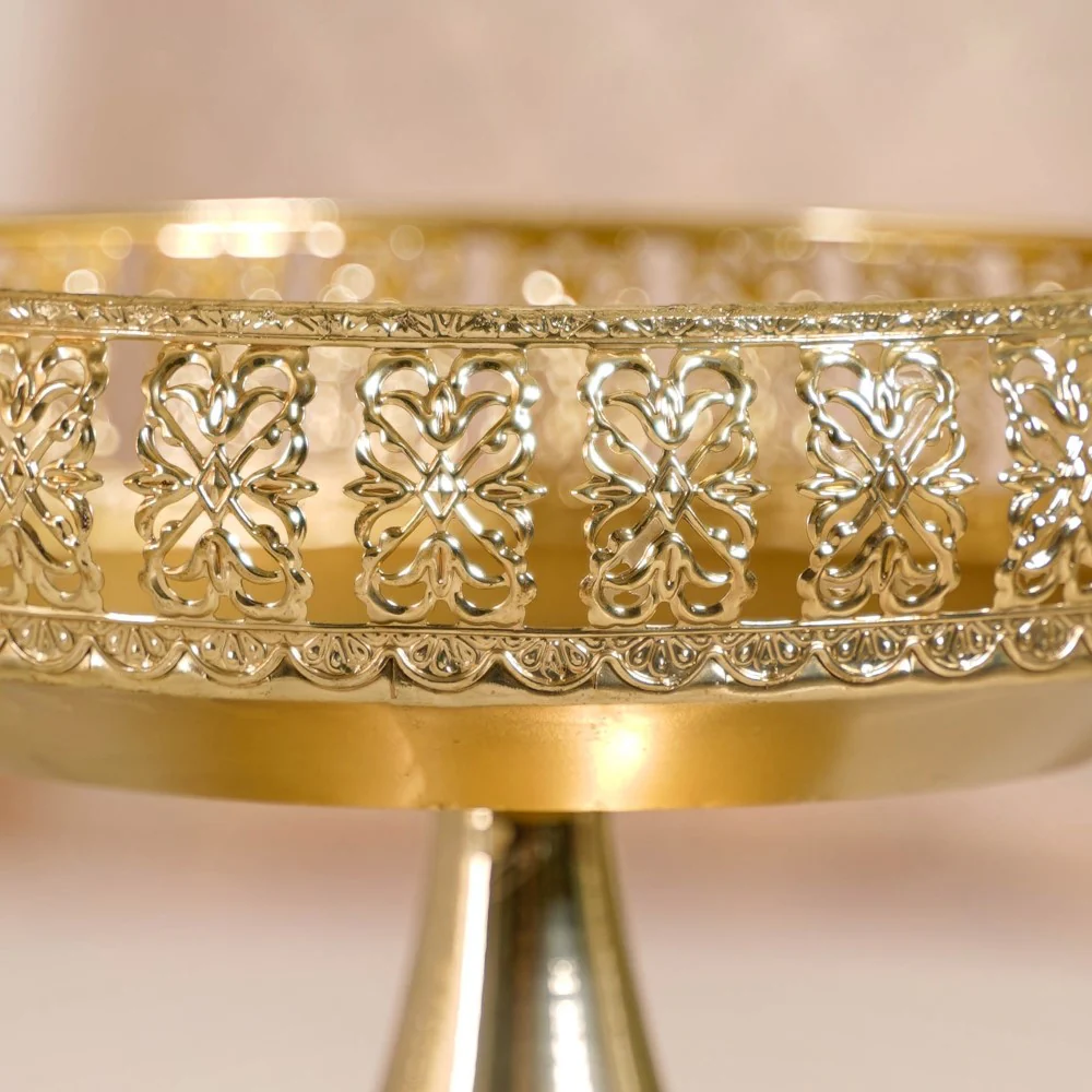 Decorative Fruit Bowl With Stand Gold Large - Image 10