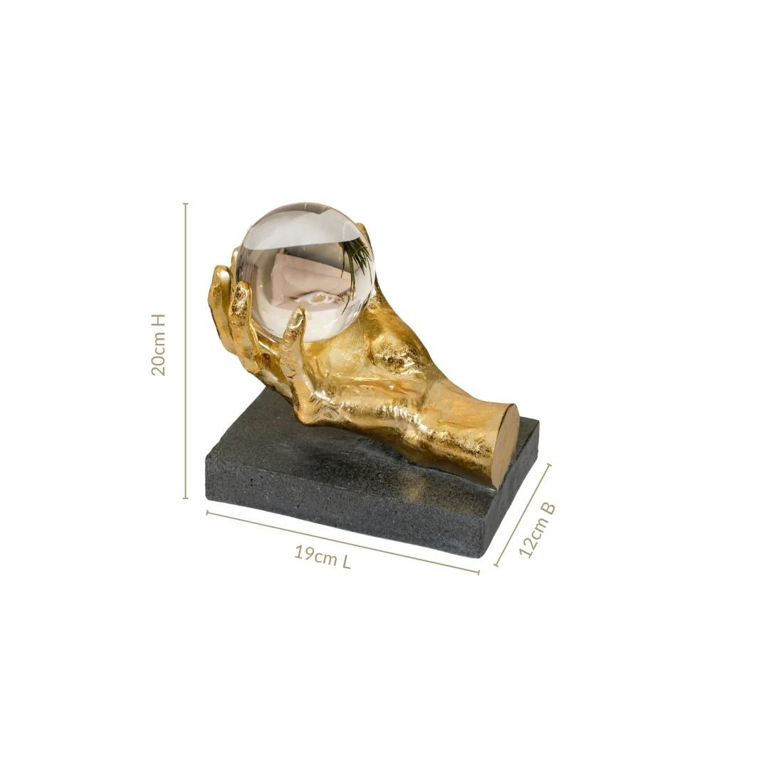 Decorative Hand Holding Crystal Figurine - Image 4