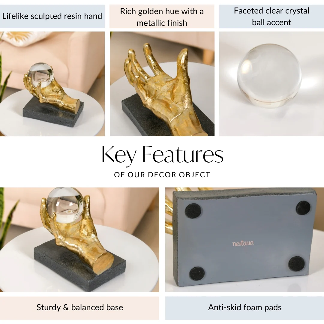 Decorative Hand Holding Crystal Figurine - Image 5