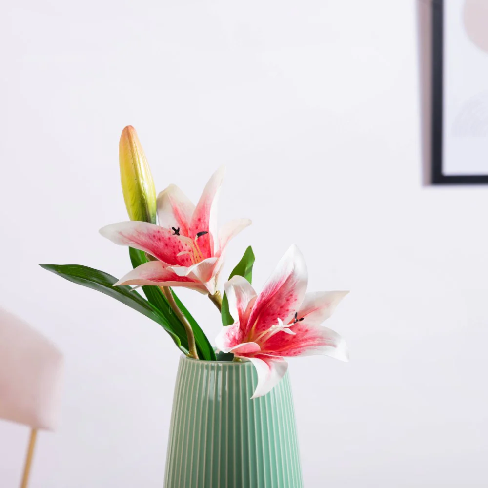 Decorative Lily Branch Pink Set Of 2 - Image 6
