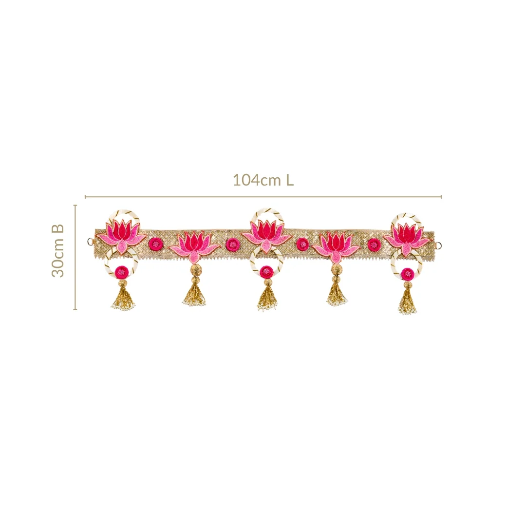 Decorative Lotus Wall Hanging Toran For Diwali - Image 4