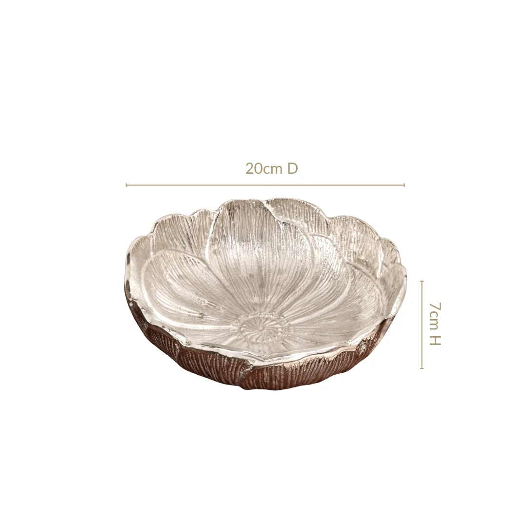 Decorative Metal Flower Bowl Urli - Image 4