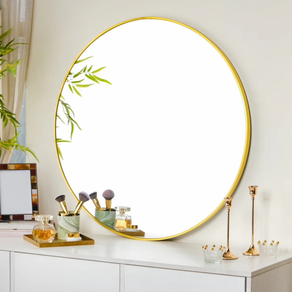 Decorative Wall Mirror Gold Large 31 Inch