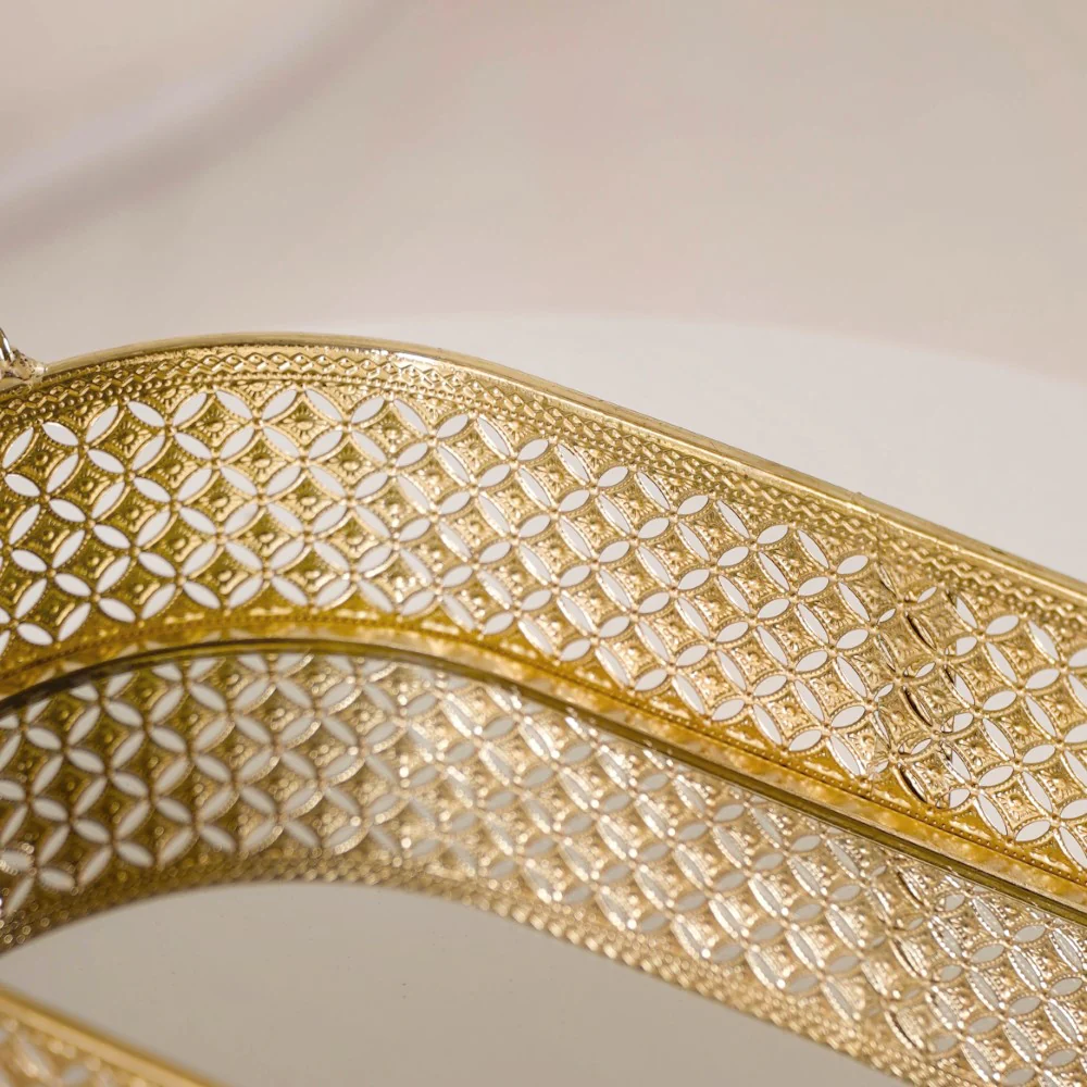 Decorative Oval Tray Gold Small - Image 10
