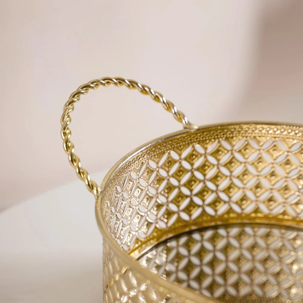 Decorative Oval Tray Gold Small - Image 6