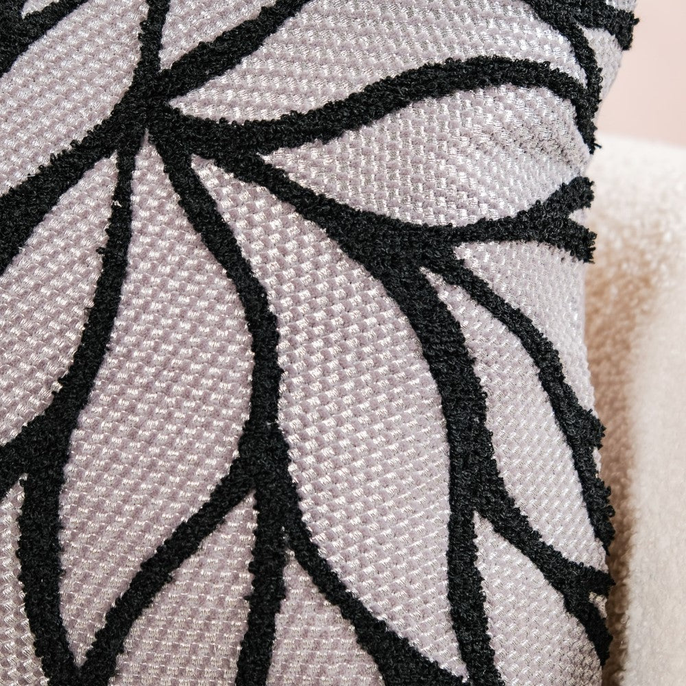 Decorative Pattern Cushion Cover Black Silver 15x15 Inch - Image 4
