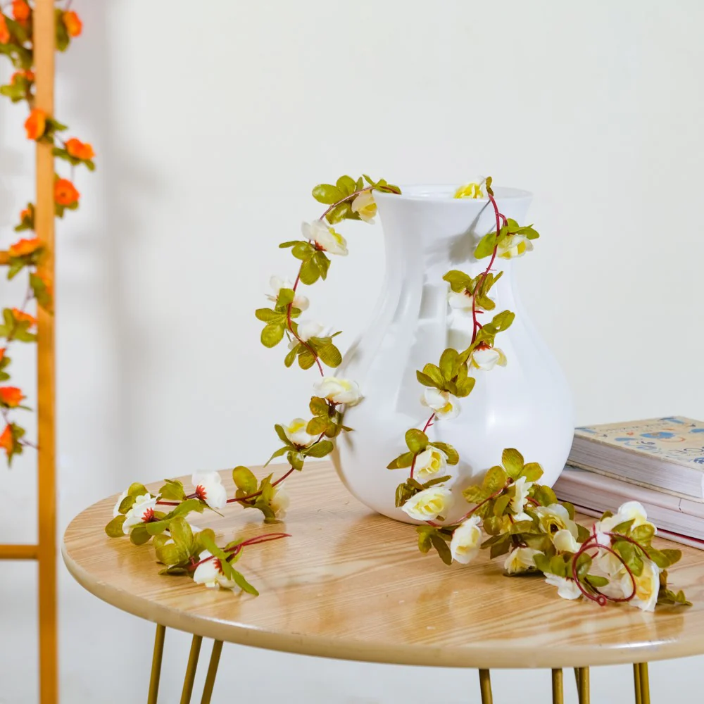 Decorative Roses And Leaves Vine White - Image 6