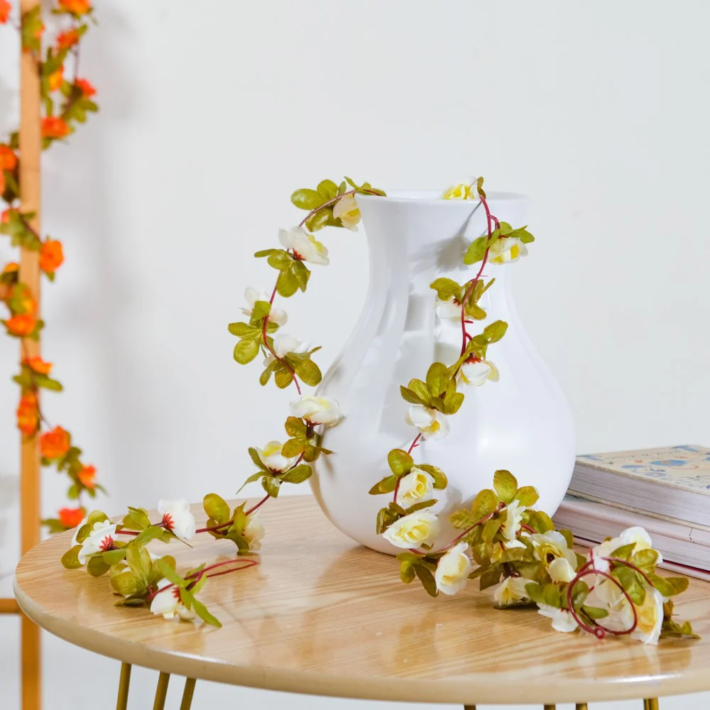 Decorative Roses And Leaves Vine White - Image 8