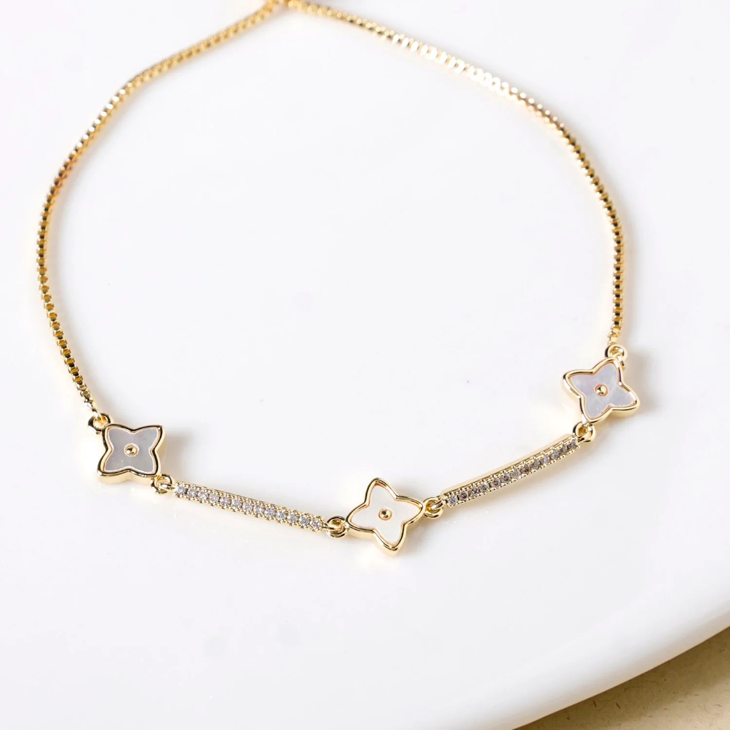 Delicate Blooms Gold Chain Bracelet - Image 5