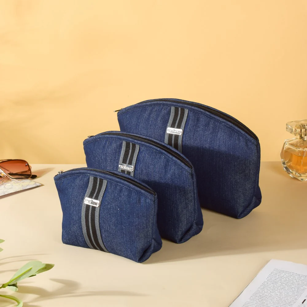 Denim Vanity Bag Set Of 3 - Image 2