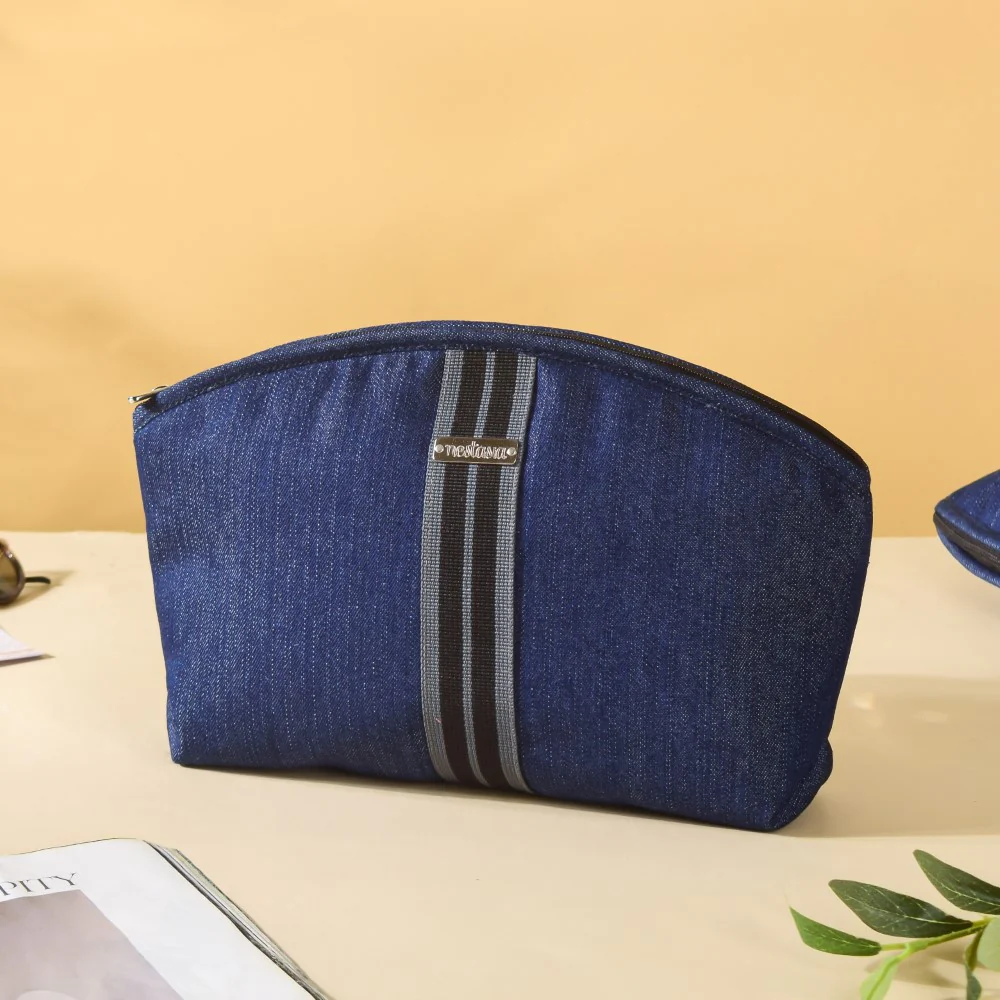 Denim Vanity Bag Set Of 3 - Image 4