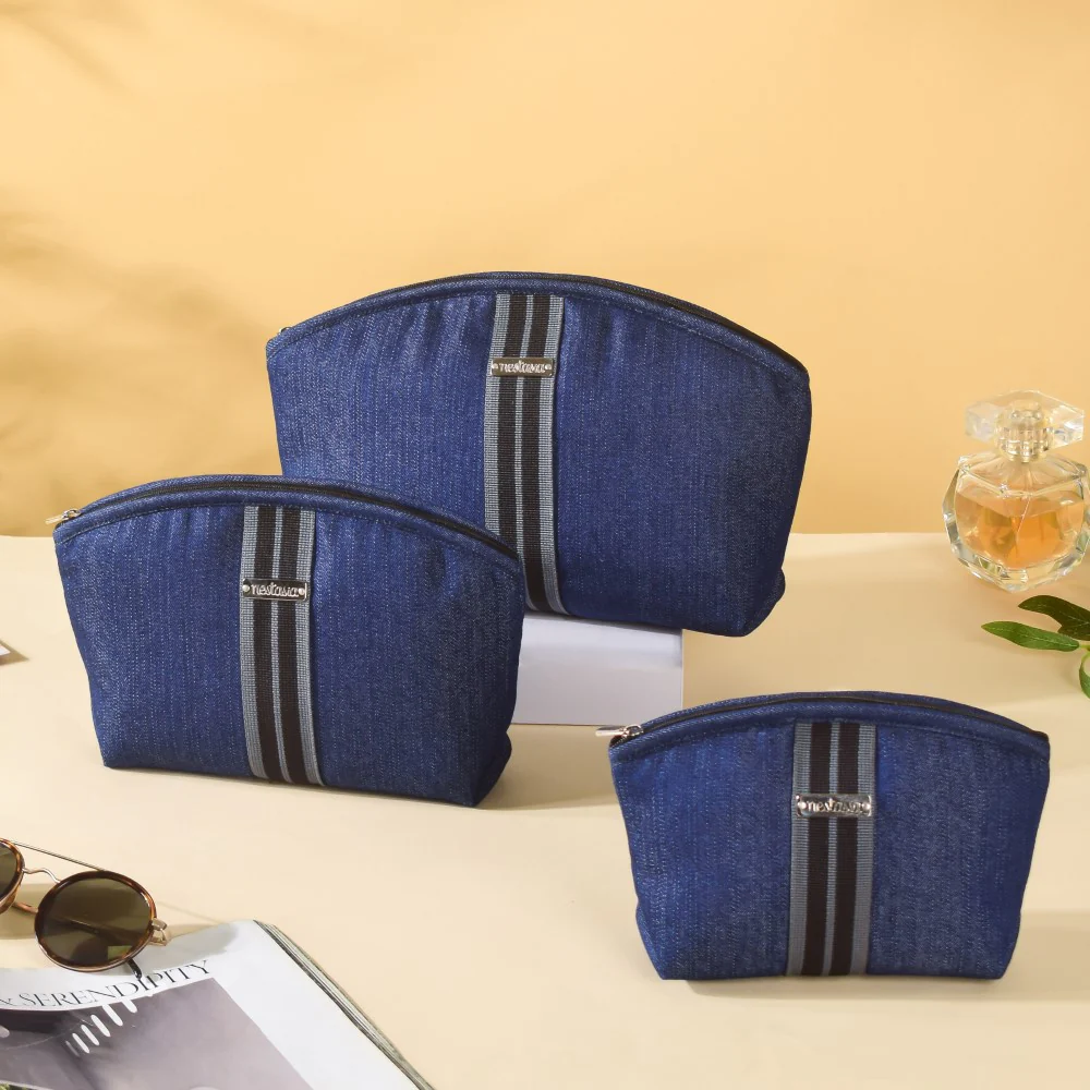 Denim Vanity Bag Set Of 3 - Image 7