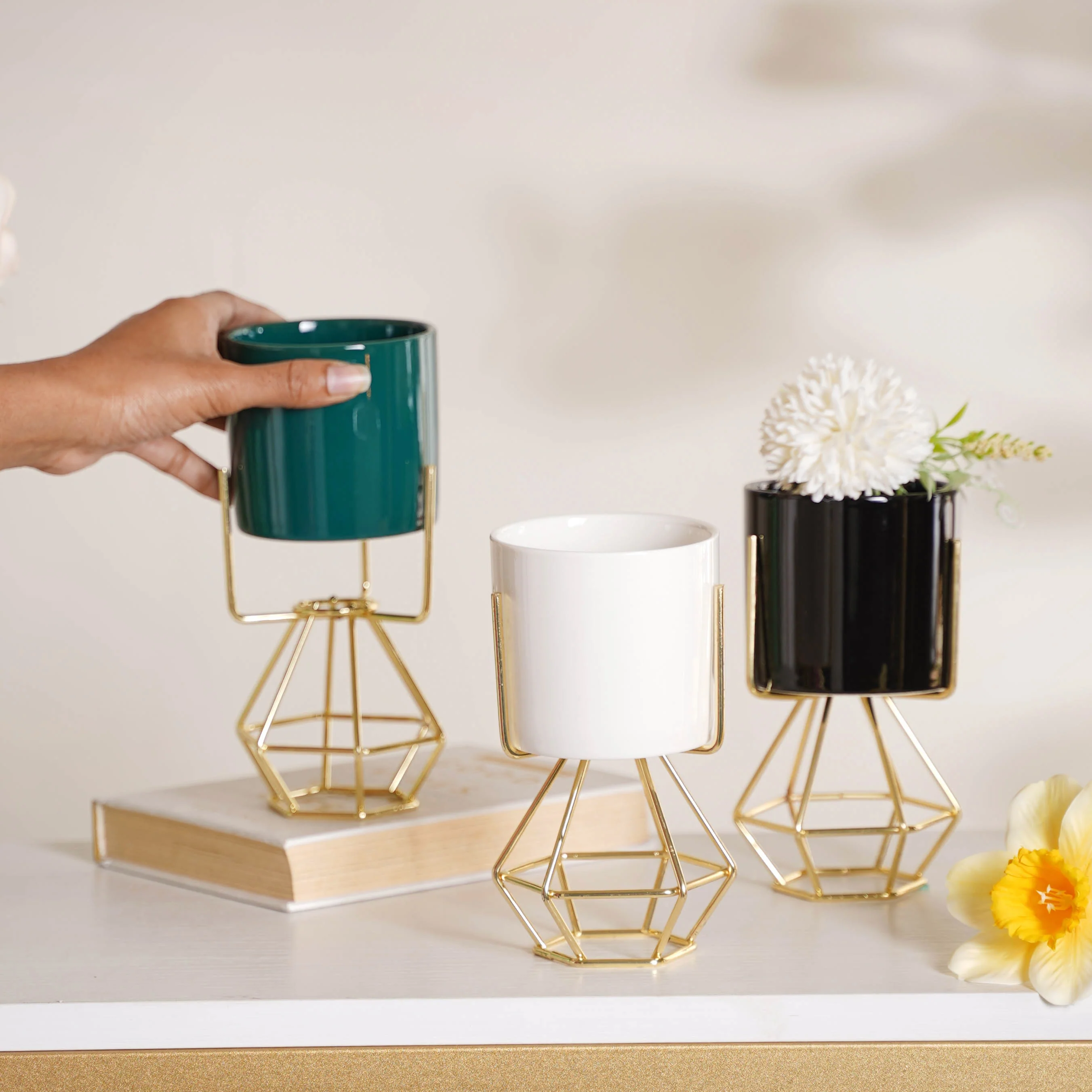 Designed Stand Cylindrical Pot - Image 7