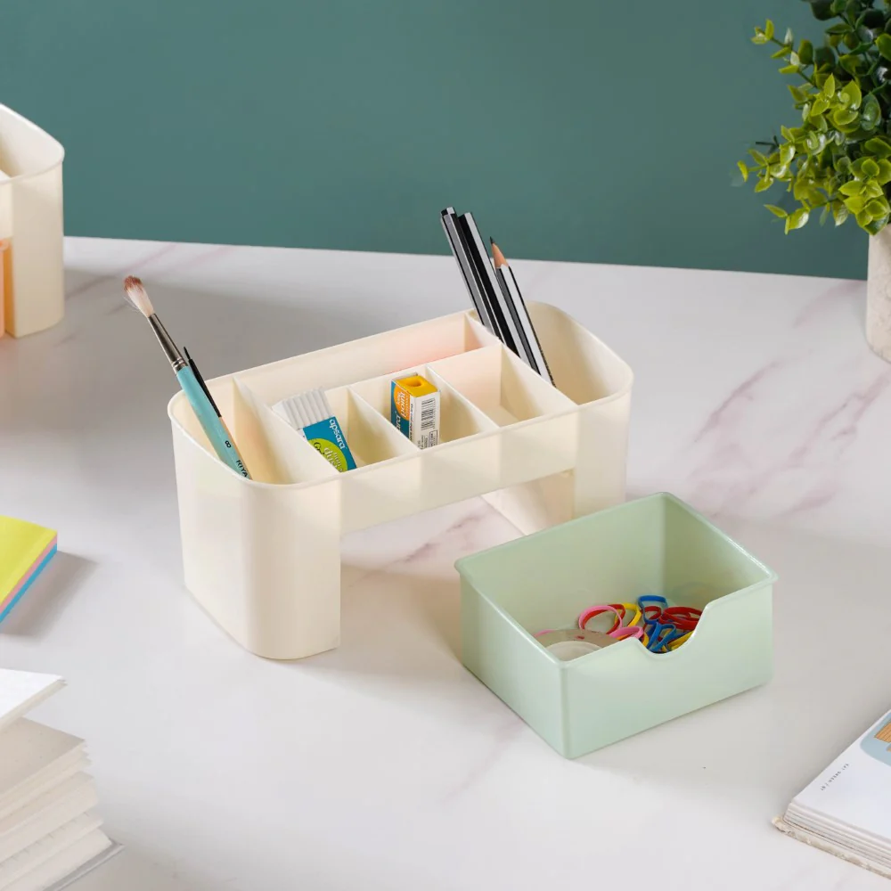 Desk Organizer With Drawer Beige - Image 3