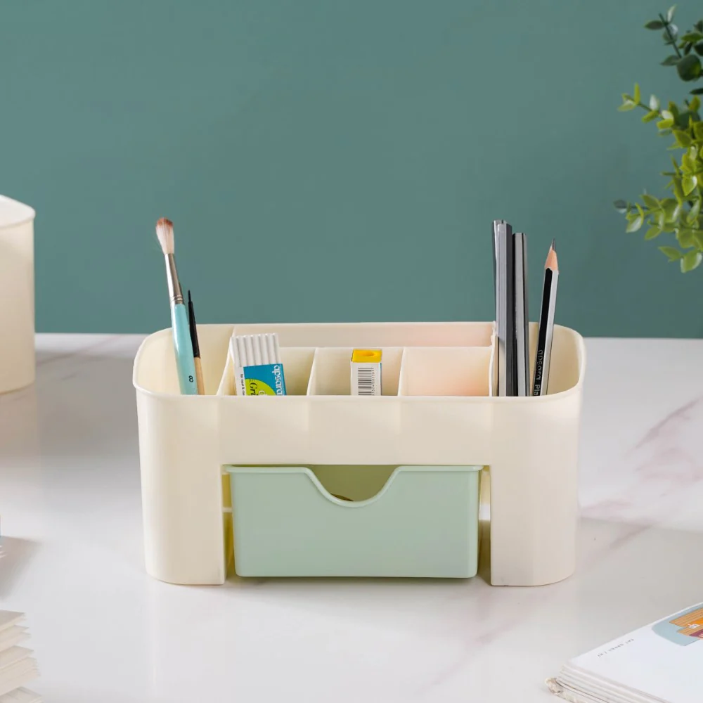 Desk Organizer With Drawer Beige - Image 4