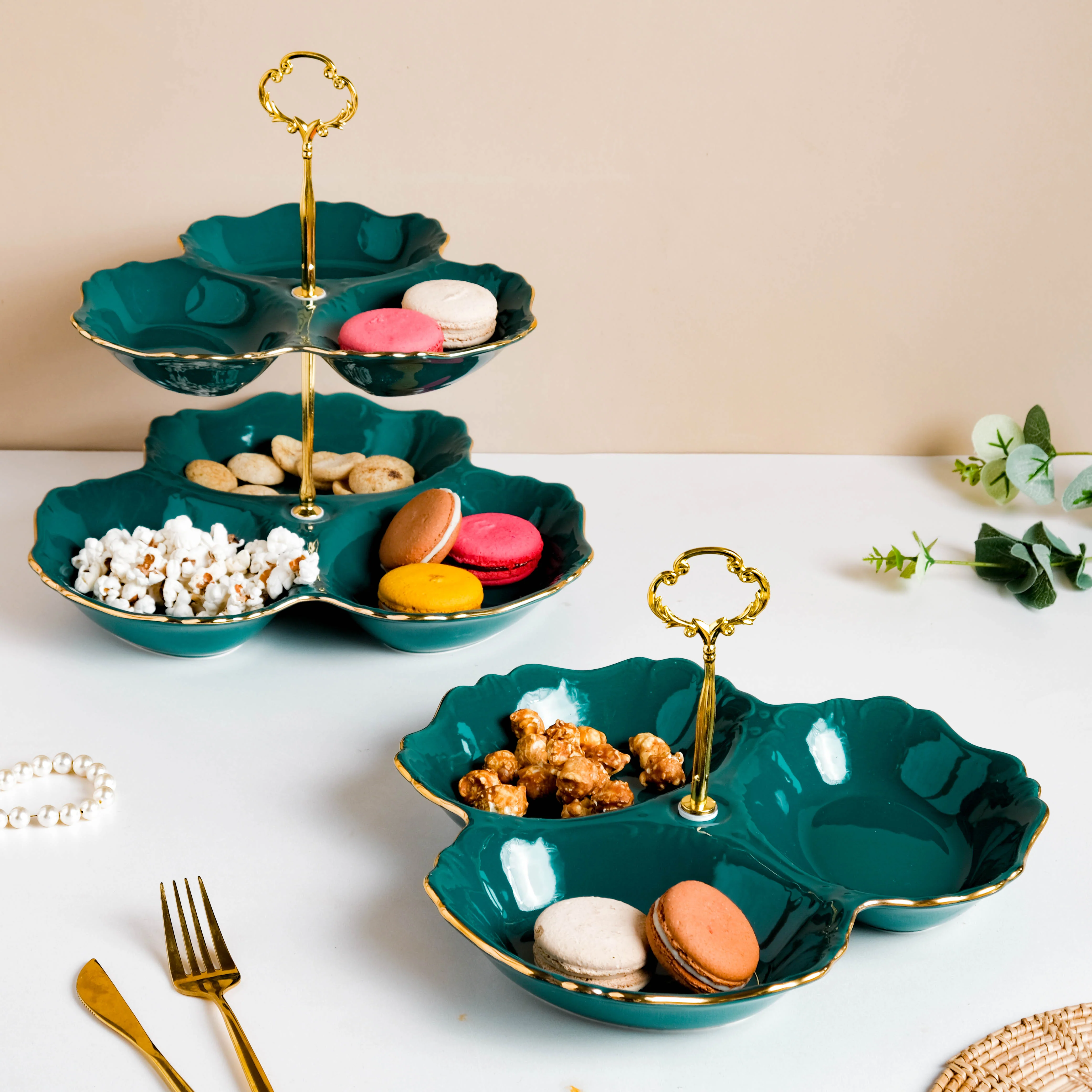 Dessert O' Clock Emerald Golden Platter - Image 10