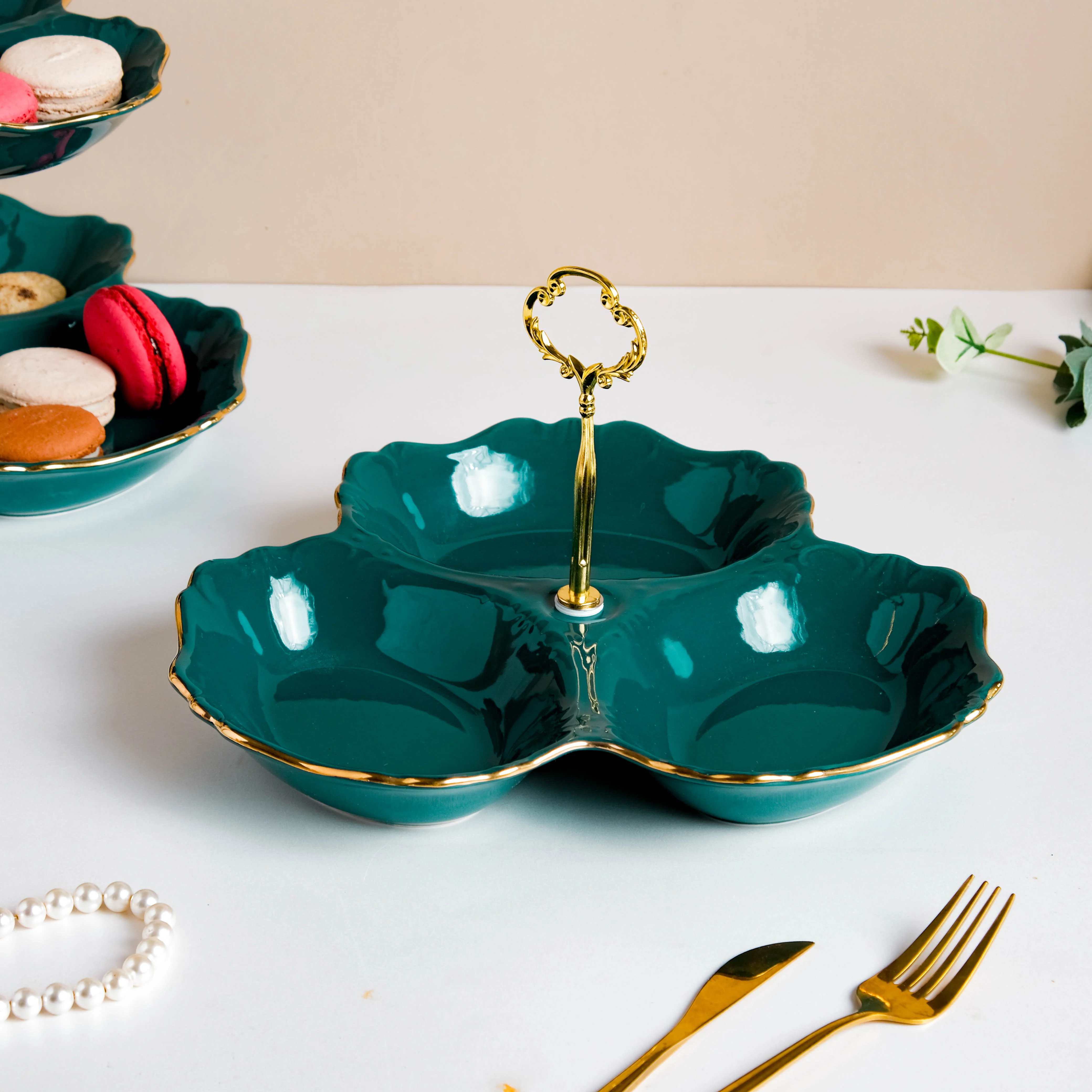 Dessert O' Clock Emerald Golden Platter - Image 3