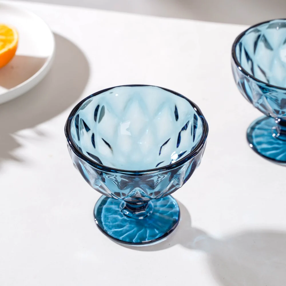 Dessert Serving Glass Blue Set Of 6 300 ml - Image 11
