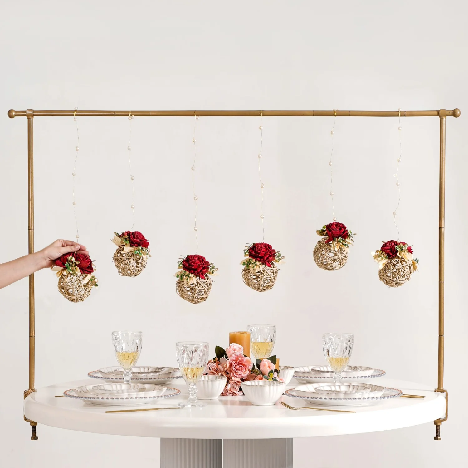 Detachable Tabletop Adjustable Metal Stand With Wall Hangings - Image 3