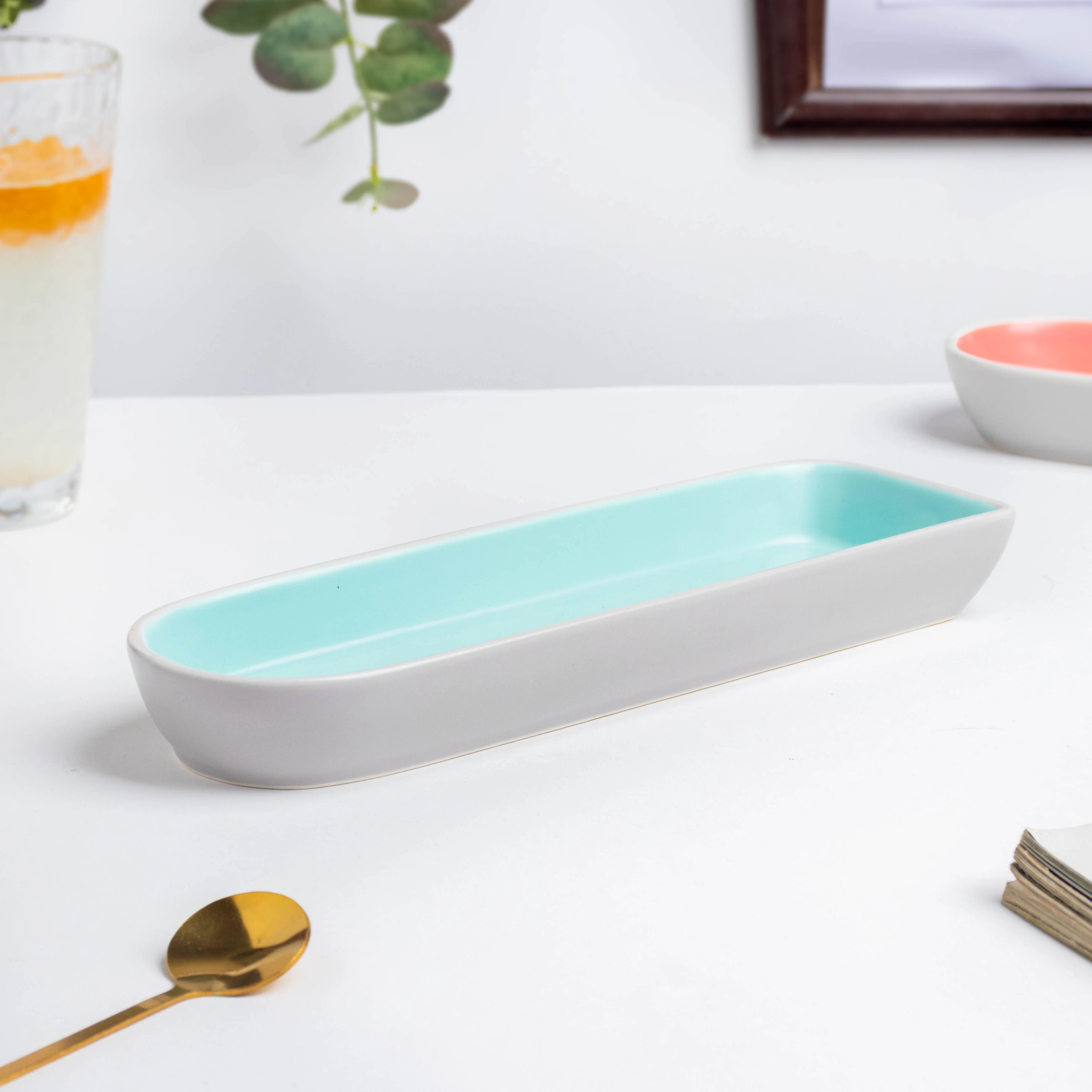 Dew Blue Long Plate 9 Inch - Image 3