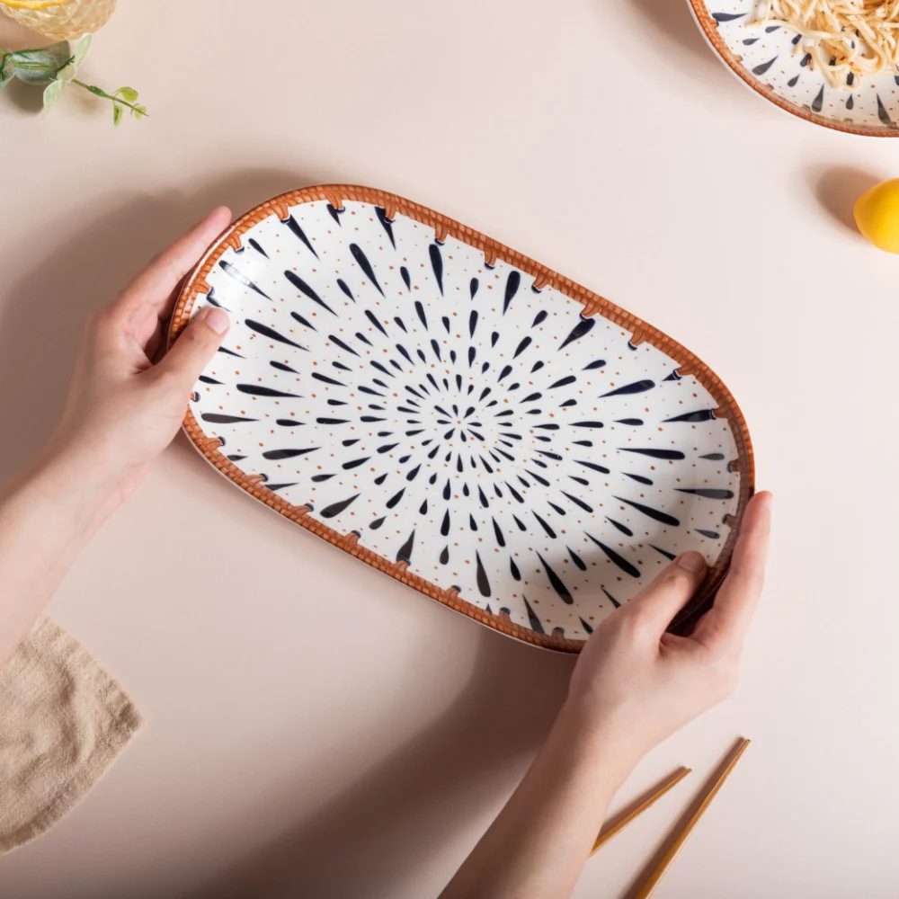 Dewdrop Ceramic Long Plate 11.5 Inch - Image 2