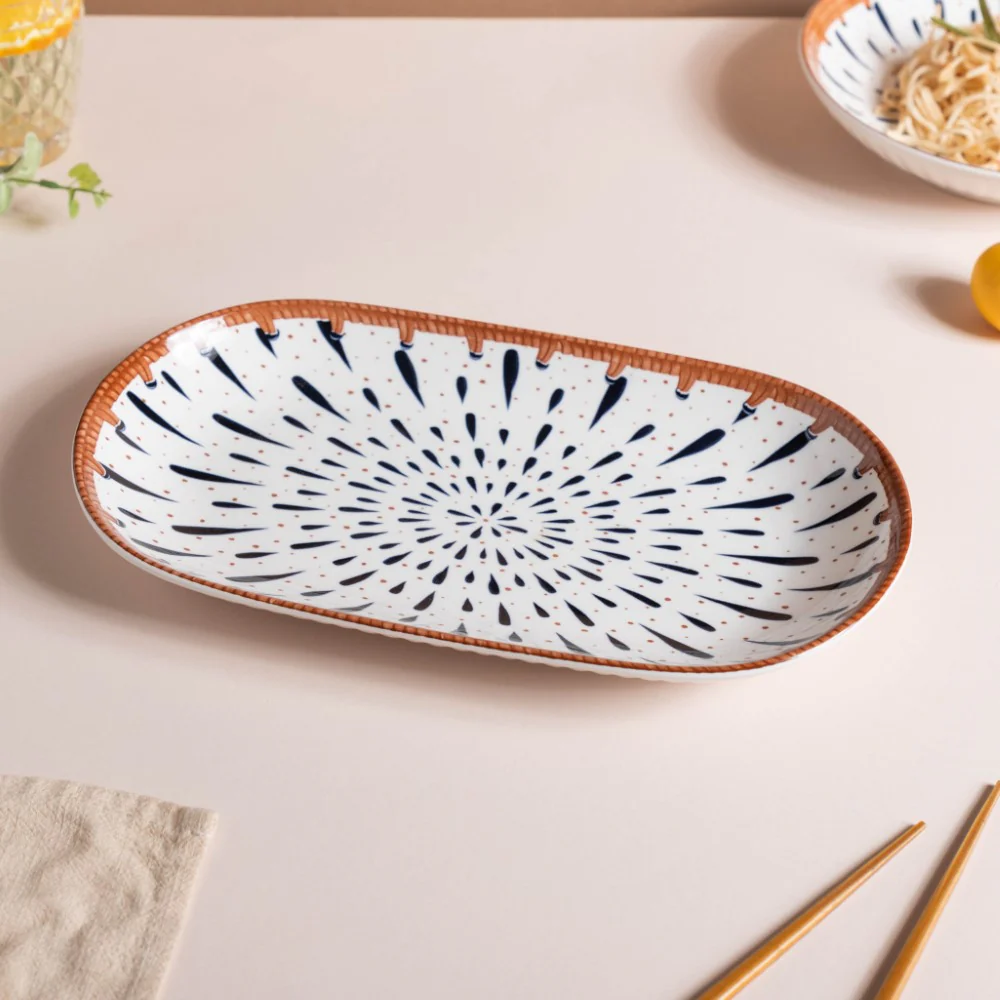 Dewdrop Ceramic Long Plate 11.5 Inch - Image 3