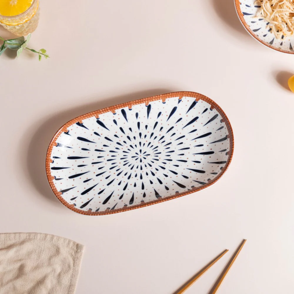 Dewdrop Ceramic Long Plate 11.5 Inch - Image 4