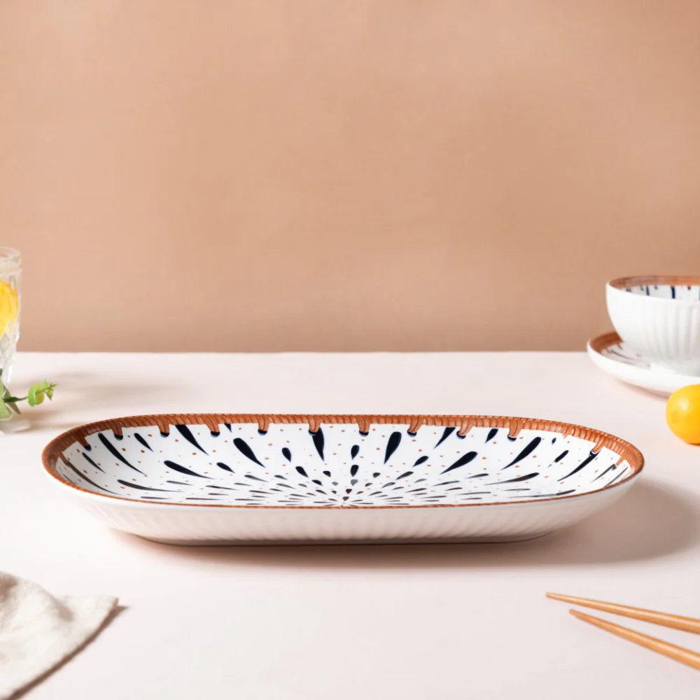 Dewdrop Ceramic Long Plate 11.5 Inch - Image 5