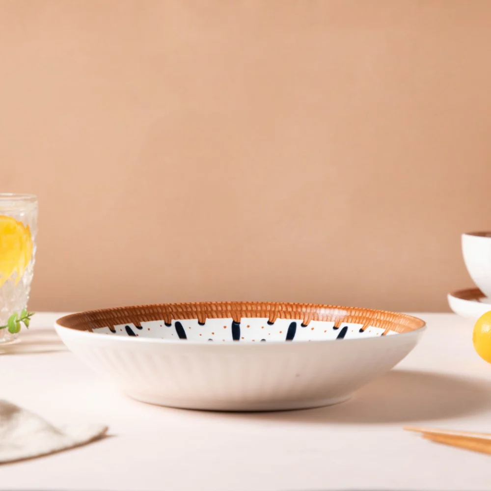 Dewdrop Ceramic Snack Dish 8 Inch - Image 4